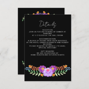 Vibrant Mexican Floral Fiesta Wedding Enclosure Card