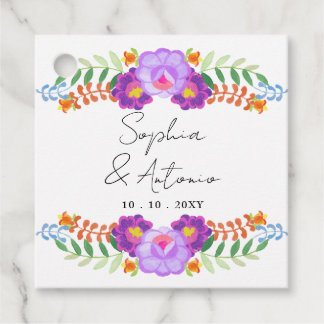 Vibrant Mexican Floral Fiesta Wedding Favour Tags