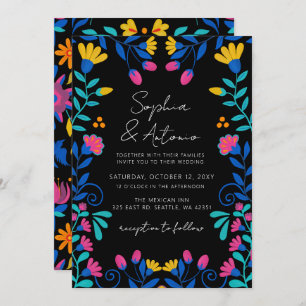 Vibrant Mexican Floral Fiesta Wedding Invitation