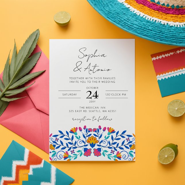 Vibrant Mexican Floral Fiesta Wedding Invitation (Vibrant Mexican Floral Fiesta Wedding Invitation)