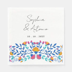 Vibrant Mexican Floral Fiesta Wedding Napkin