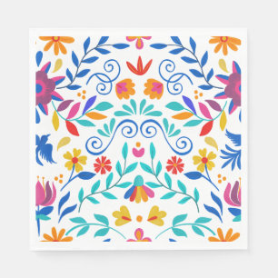 Vibrant Mexican Floral Fiesta Wedding Napkin