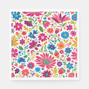 Vibrant Mexican Floral Fiesta Wedding Napkin