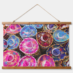 Vibrant Mexican Sombrero Photograph Hanging Tapestry