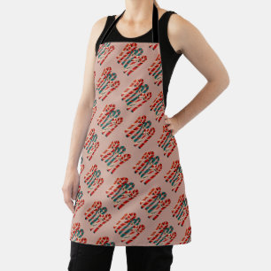 Vibrant Mid Century Modern Christmas Candy Cane Apron