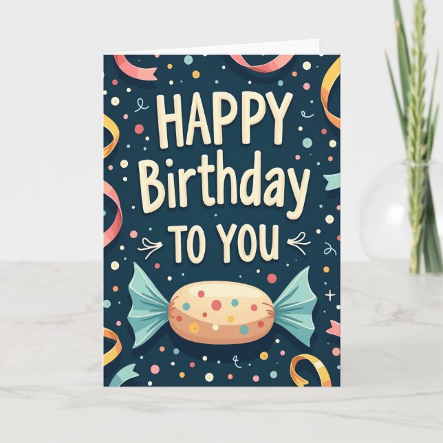 Vibrant Midnight Birthday Card (Front)