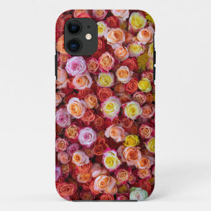 Vibrant Mixed Colour Roses Floral iPhone 11 Case