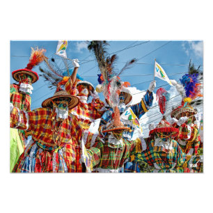 Vibrant Mocko Jumbies Waving Virgin Islands Flags Photo Print