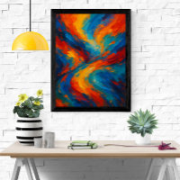 Vibrant Modern Abstract Colorful Swirl Painting