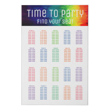 Vibrant Modern Abstract Rainbow Seating Chart