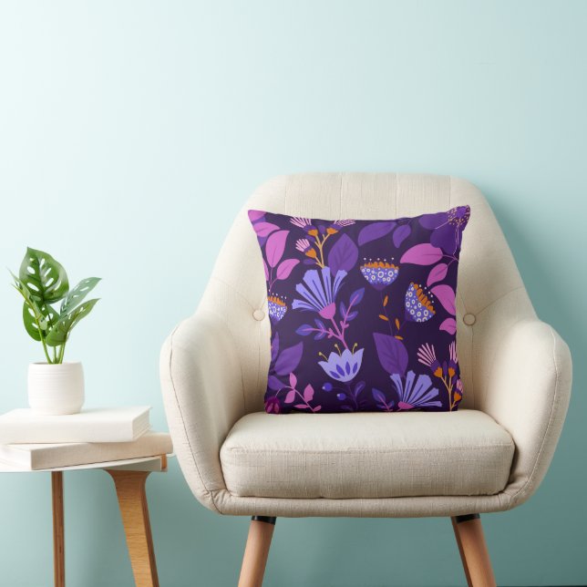 Vibrant Modern Floral Design Cushion (Chair)