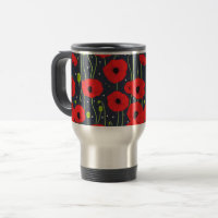 Vibrant Modern Red Poppies Pattern Art