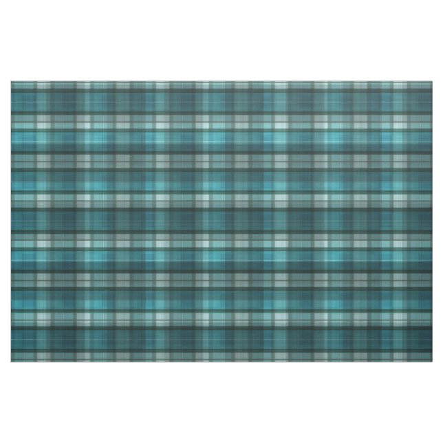 Vibrant & Modern Teal Plaid Pattern Fabric (Yard)