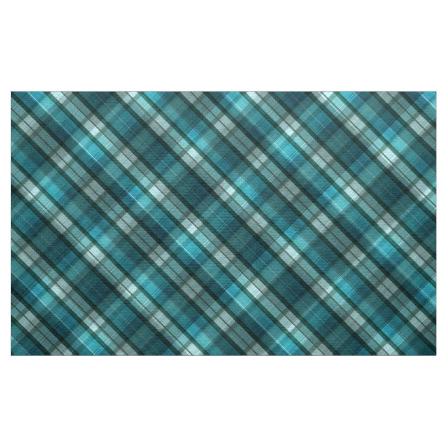Vibrant & Modern Teal Plaid Pattern Fabric (Yard)