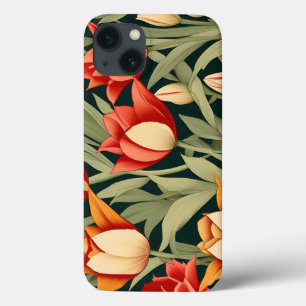 Vibrant Modern Tulips Floral iPhone 13 Case