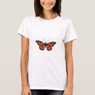 Vibrant Monarch Butterfly Illustration on Light Ba T-Shirt