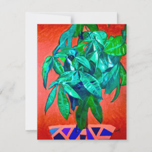 Vibrant Money Tree Flat Note Card
