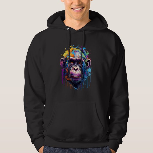 Vibrant Monkey Face Hoodie (Front)