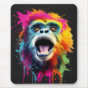 Vibrant Monkey Face Mouse Mat