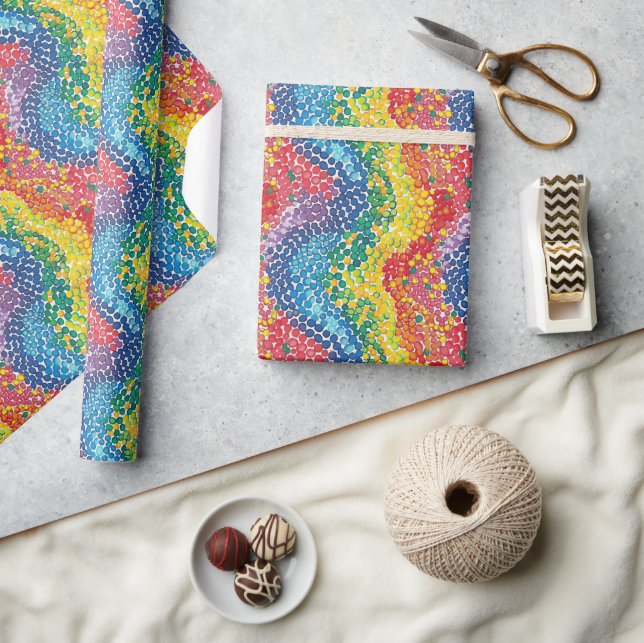 Vibrant Mosaic Dot Pattern – Abstract Geometric  Wrapping Paper (Crafts)