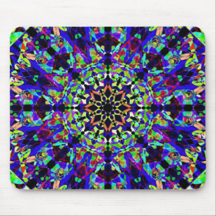 Vibrant Mosaic Mandala Mouse Mat