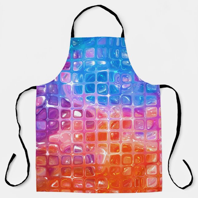 Vibrant Mosaic: Multicolored Abstract Background Apron (Front)