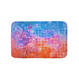 Vibrant Mosaic: Multicolored Abstract Background Bath Mat