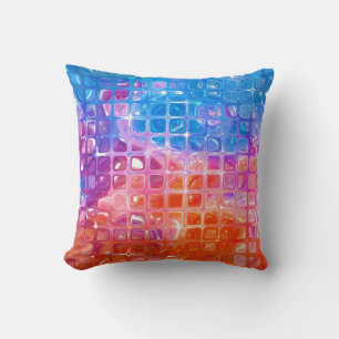 Vibrant Mosaic: Multicolored Abstract Background Cushion