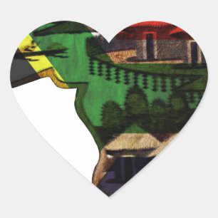 Vibrant Mosaic of Africa: Decorative Pattern Art  Heart Sticker
