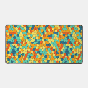 Vibrant mosaic pattern desk mat