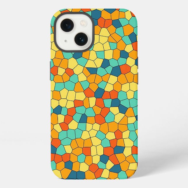 Vibrant mosaic pattern iPhone case (Back)