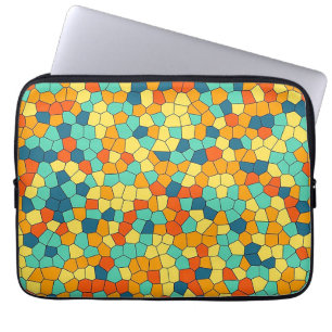 Vibrant mosaic pattern laptop sleeve