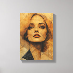 Vibrant Mosaic Portrait Colourful Abstract Art Canvas Print