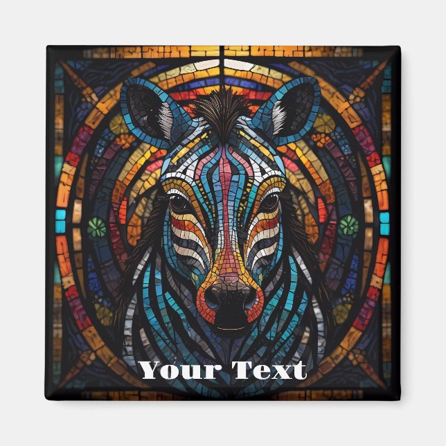 Vibrant Mosaic Zebra Magnet (Front)