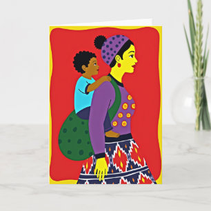 Vibrant Mother Child Art Card