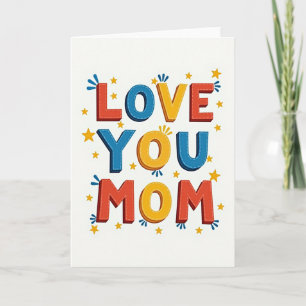 Vibrant Mothers Day Block Letter Card