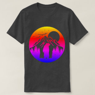 Vibrant Mountain Landscape With Bear  T-Shirt
