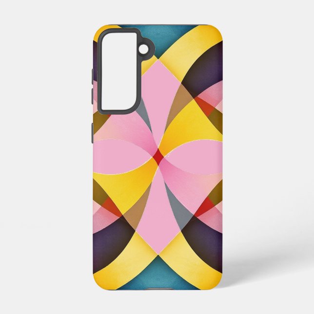 Vibrant Multi-Colour Floral Pattern Design Samsung Galaxy S21 Case (Back)