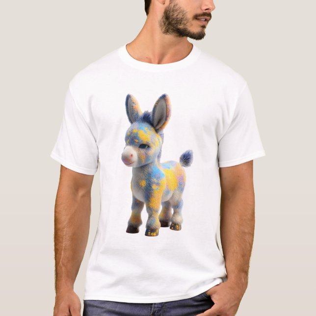 Vibrant Multi-Colour Splash Donkey Men T-Shirt (Front)