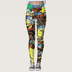 Vibrant Multi-Coloured Floral Leggings