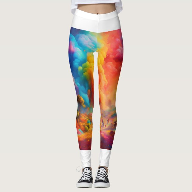 Vibrant Multi-Coloured Leggings (Front)