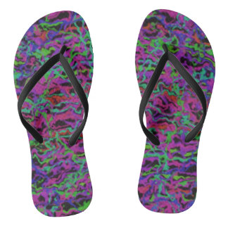 Vibrant Multicolor Abstract Texture Flip Flops