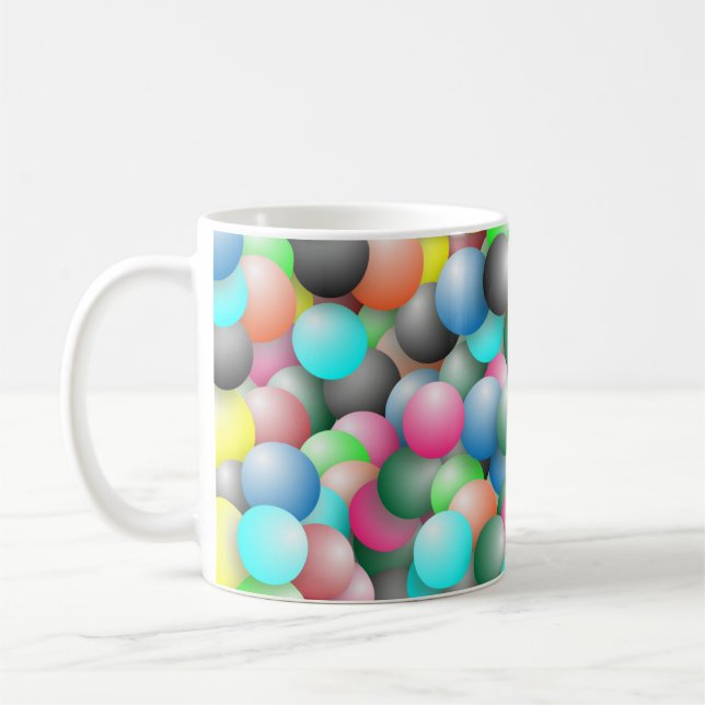 Vibrant Multicolor Balloon Party Banner-20837 Coffee Mug (Left)