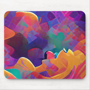 Vibrant multicolor beautiful purple yellow fuchsia mouse mat