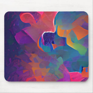 Vibrant multicolor beautiful purple yellow fuchsia mouse mat
