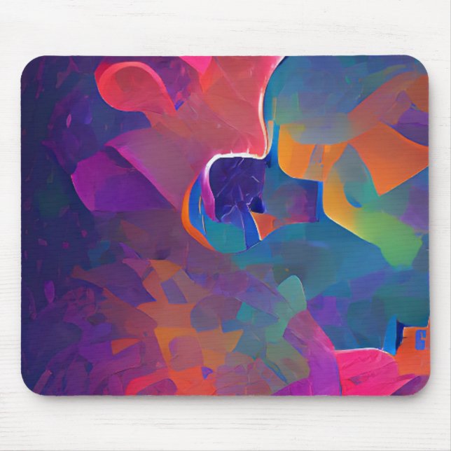 Vibrant multicolor beautiful purple yellow fuchsia mouse mat (Front)