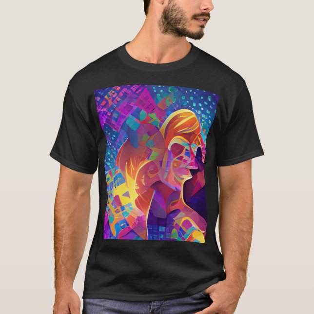 Vibrant multicolor beautiful purple yellow fuchsia T-Shirt (Front)