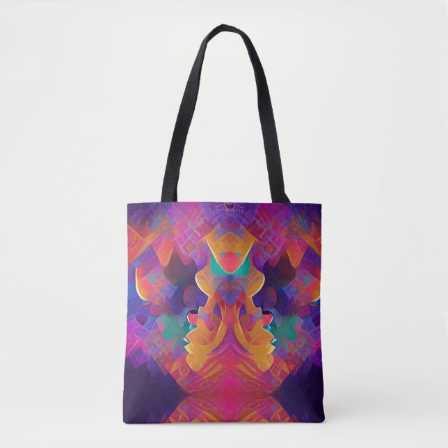 Vibrant multicolor beautiful purple yellow fuchsia tote bag (Front)