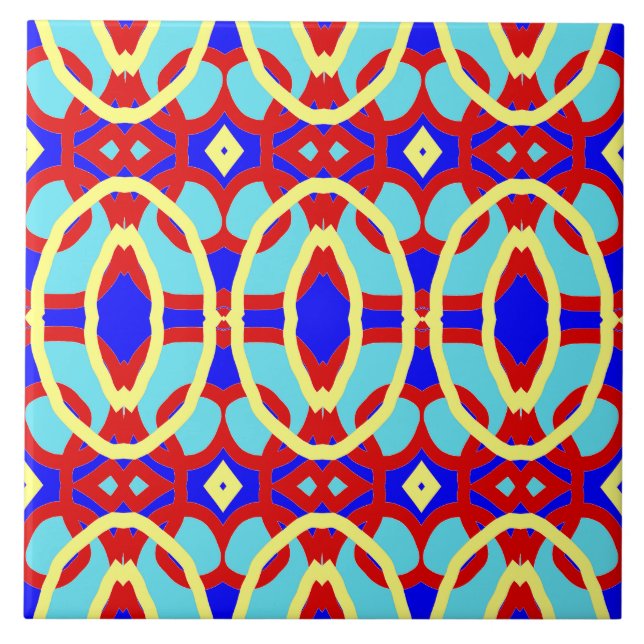 Vibrant multicolor classic pattern  ceramic tile (Front)