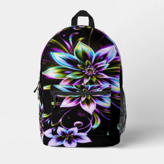 Vibrant Multicolor Hibiscus Floral Accessor Printed Backpack